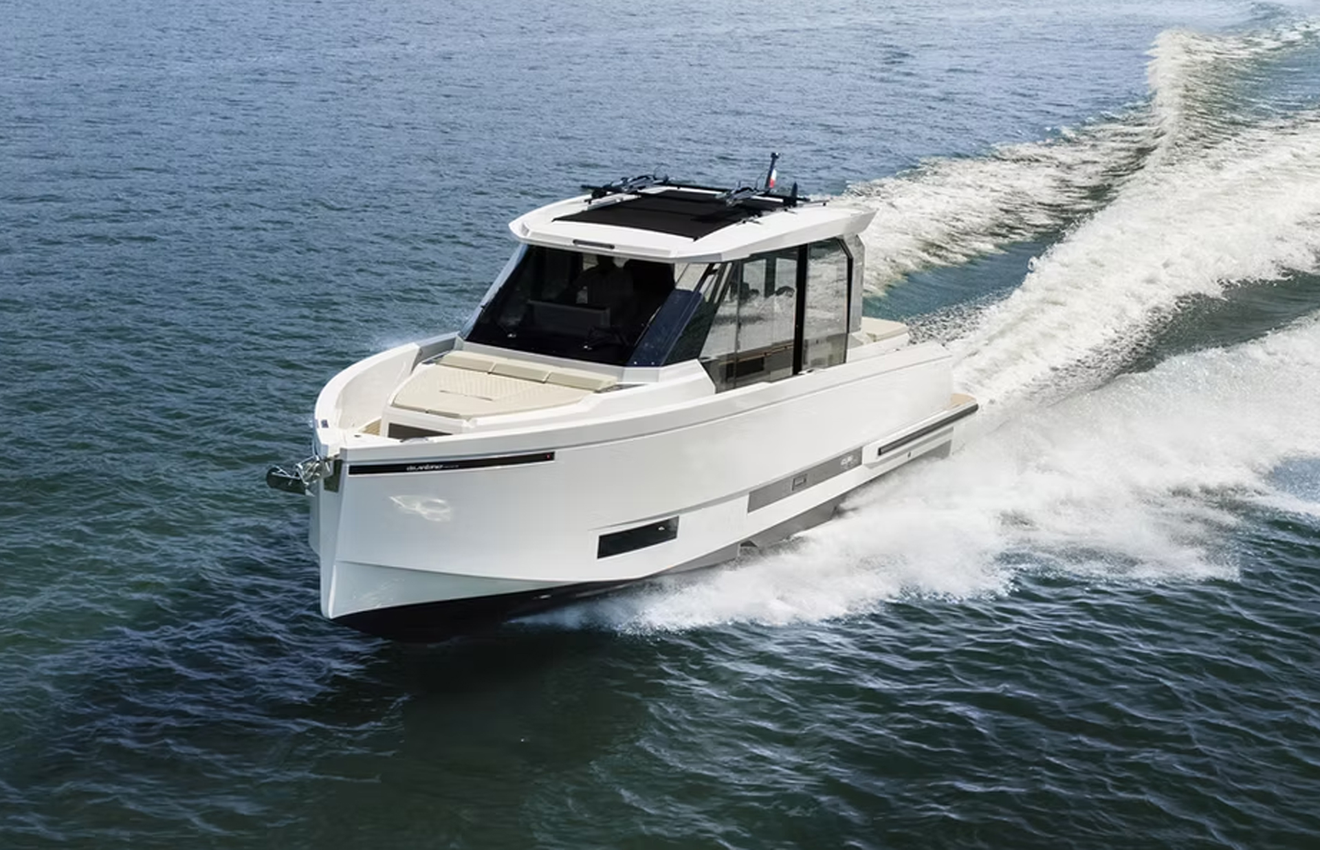 De Antonio D36 Cabin cruising at speed on open water