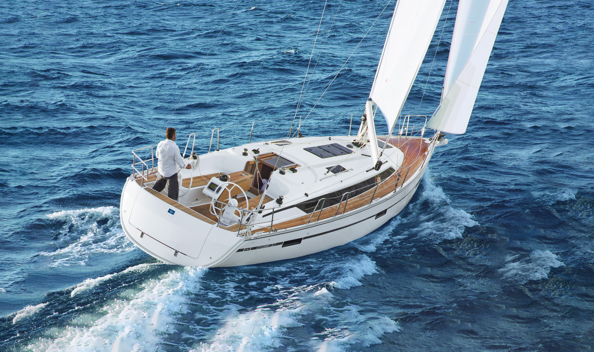 BAVARIA CRUISER 37 sailing yacht exterior viewed from above
