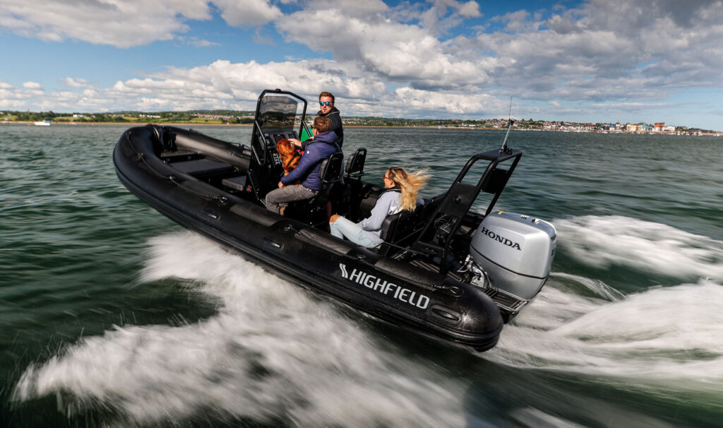 Highfield PA600 Patrol RIB cruising with passengers seated on board