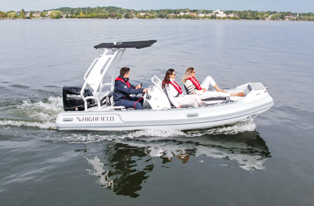 Highfield SP520 Sport RIB cruising with passengers onboard